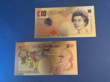 £10 Ten Pound Polymer Banknote Gold Foil For Collectors Lovely Note LOW PRICE