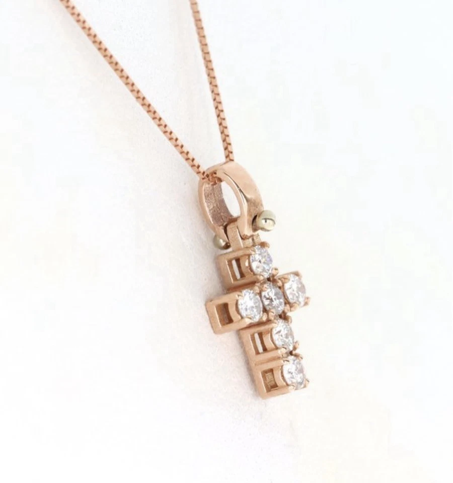 Kette mit Anhänger aus 18 Karat Gold mit Diamanten. Handgefertigt in Italien. - Bild 2 von 4