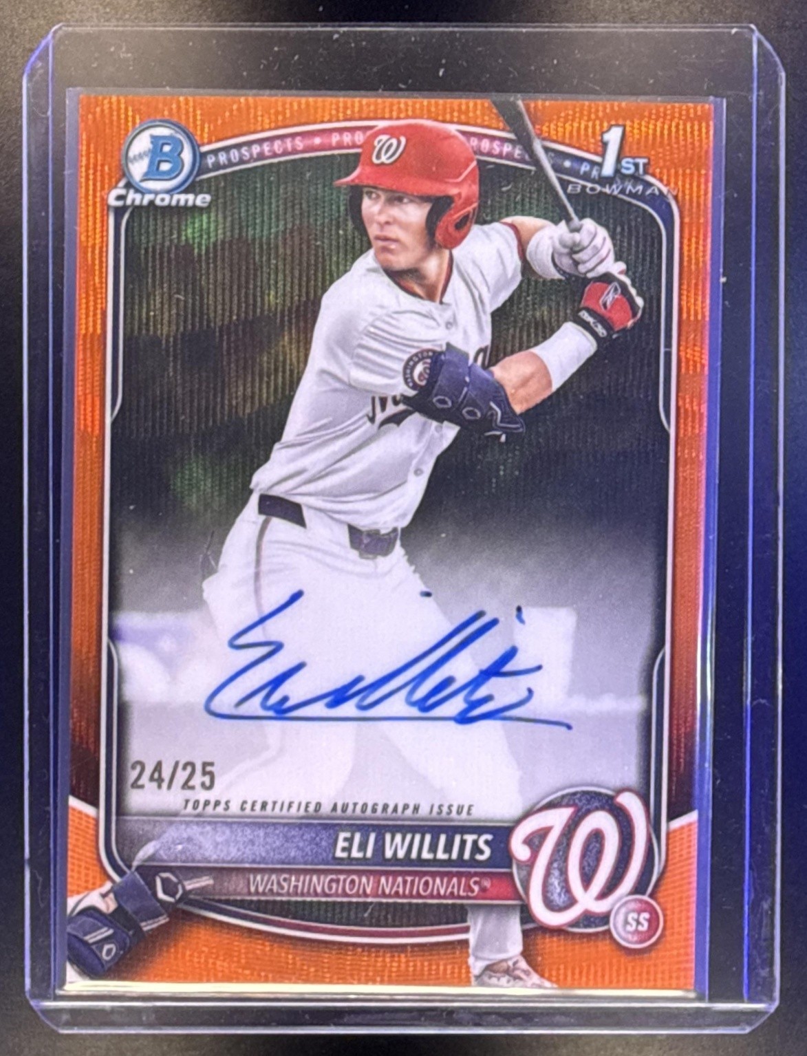 2025 Bowman Draft Eli Willits #CPA-EW Chrome Auto Orange Wave Refractor /25 1st