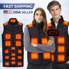 USB Heated Vest for Men Women Electric Winter Warm Jacket Vest No Battery US