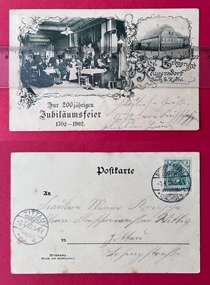 Occasion postcard Neugersdorf 1902 hotel inheritance court 200 years. anniversary celebration RARE (170188