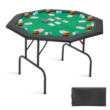 Uimoso 48 in Octagonal Folding Poker Table 8 Player Casino Texas Holdem Table