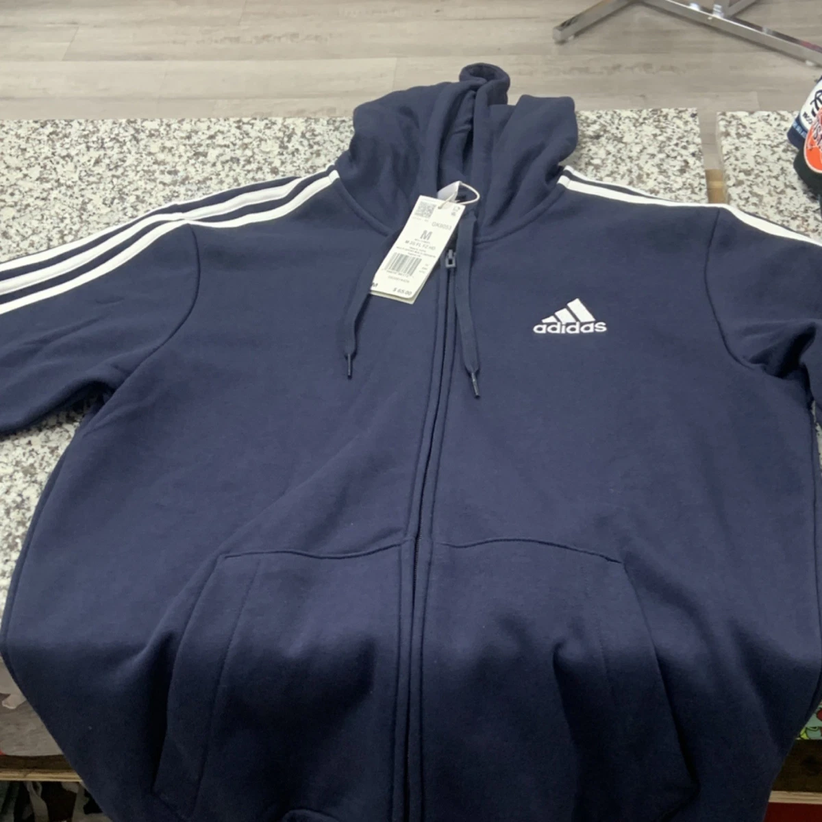 adidas gazelle silver green womens Zip Up Box Hoodie in Vintage Grey