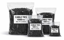 4 Inch UV Resistant Black Nylon Cable Ties 2.5mm Self Locking Zip Wire Ties