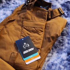 GSOU SNOW Unisex Brown Waterproof Insulated Snow Bib Pants Overalls L  Ski