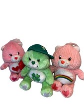 3 Unique Care Bears Love A Lot W/ Locket Lucky W/ Cap Cheer Bear Ribbed Fabric