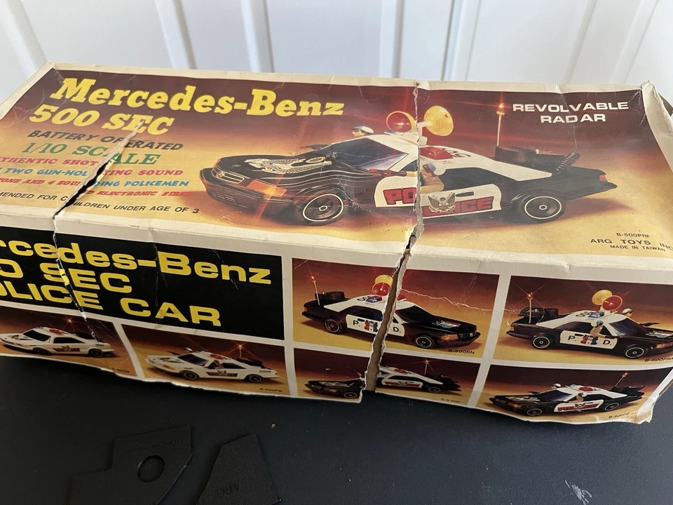 Mercedes Benz 500 SEC Police Car Battery Operated ARG TOYS INC - Need Repair/Fix - Image 3 of 4