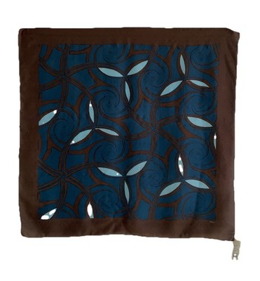 S, OLIVER  brown abstract 100% silk women's scarf 34''/ 33'' NEW WITH TAGS