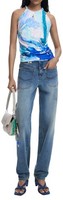 Desigual T-Shirt Repris_Ts_Cris Diva Blue Xs, Damen Oberteil, Kurzarm