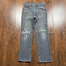 Vintage Levis 505 Jeans Mens 31x29 Faded Black Denim Distressed Made In USA 80s