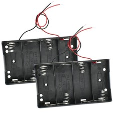 2-Pack 4X C Cell Battery Holder 6V C Size Battery Case Box with Wire Leads