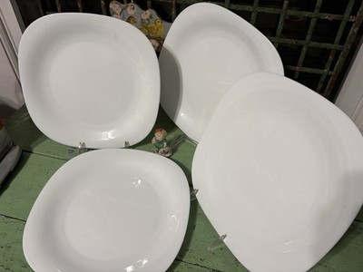 Luminarc France White Square Dinner Plates  4