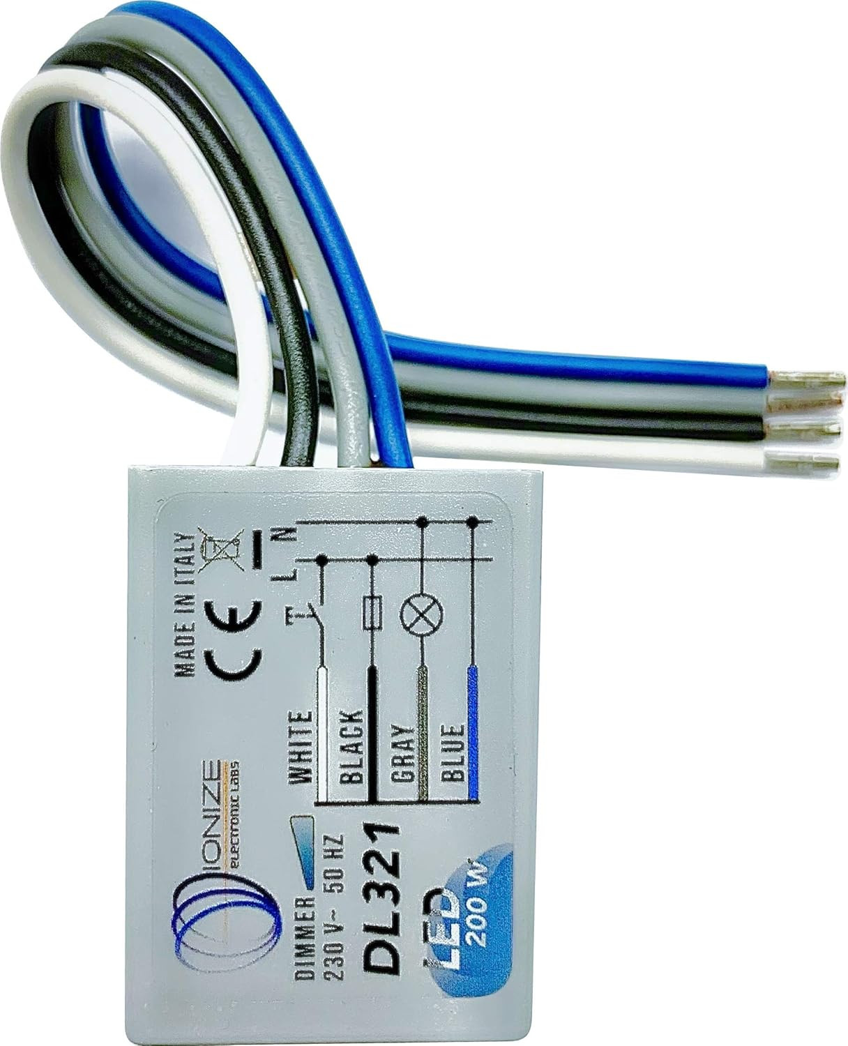 Dimmer IONIZE DL321 200W LED - Regolazione Luce da Incasso 230V