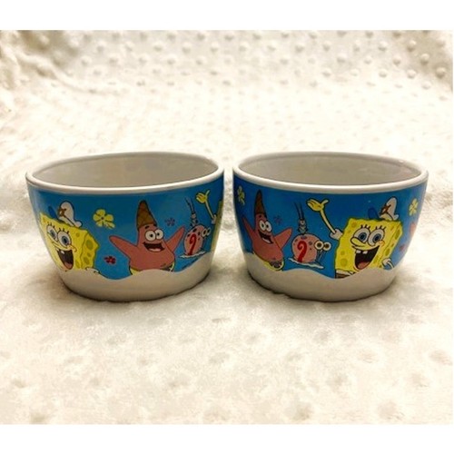 Vintage Spongebob Schwammkopf Set (2) kleine Keramikschalen, Viacom, (2012) - RAR - Bild 5 von 6