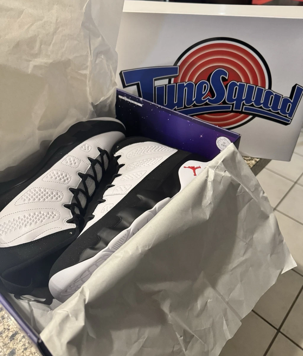 Air Jordan 9 Retro White/Black/Red Mid Top Basketball Sneaker-Space Jams