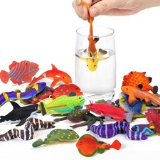 12 Pack Color Changing Sea Animal Toys,Change Color Ocean Animals Figures,Mol...