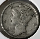 1937 S MERCURY 10c DIME 90% Silver American Coin #11