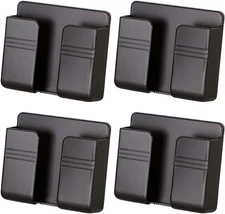 4PC Wall Mount Cell Phone Charging Holder, Black Adhesive Mobile Phone Stand