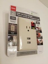 RCA Audiovox WP2UAR USB Wall Plate Charger, for iPod, iPhone, iPad, Phone EL04