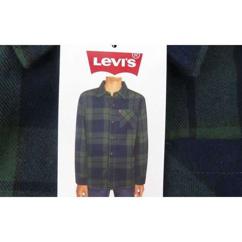 Levi's Boys Button Up Blue Green Flannel Shirt Large 10/12 NWT $40 - Picture 4 of 5