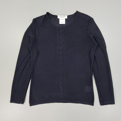 JAEGER Damen Pullover dunkelblau klein transparent Strick leichter Pulli