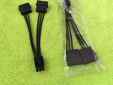 2 pcs Dual 4 Pin Molex to 6 Pin PCI Express Power Cable Adapters, ORIGINAL-EVGA