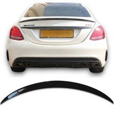 HECKSPOILER LIPPE SCHWARZ GL&Auml;NZEND passt f&uuml;r Mercedes W205 C-Klasse 2014-2021