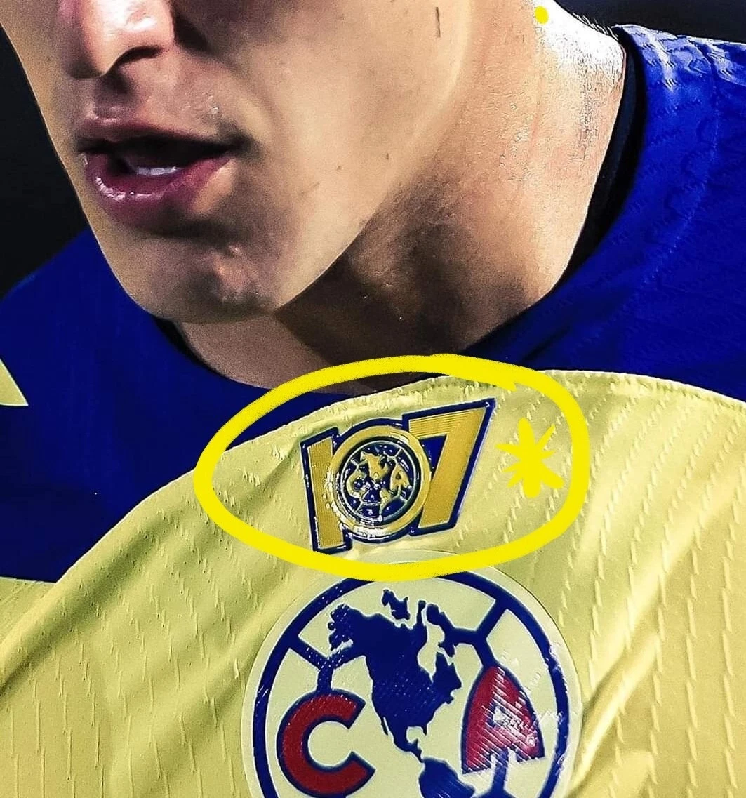 Club America 107 Anniversary patch 100 Authentic America Parche 107 Aniversario