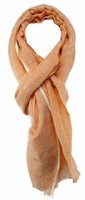 Tigertie Schal In Orange Creme Gestreift Mit Fransen - Gr. 190 X 50 Cm