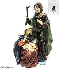 SET NATIVITA' STATUA PEZZO UNICO GRANDE CM 30X46 H IN RESINA PERSONAGGI PRESEPIO