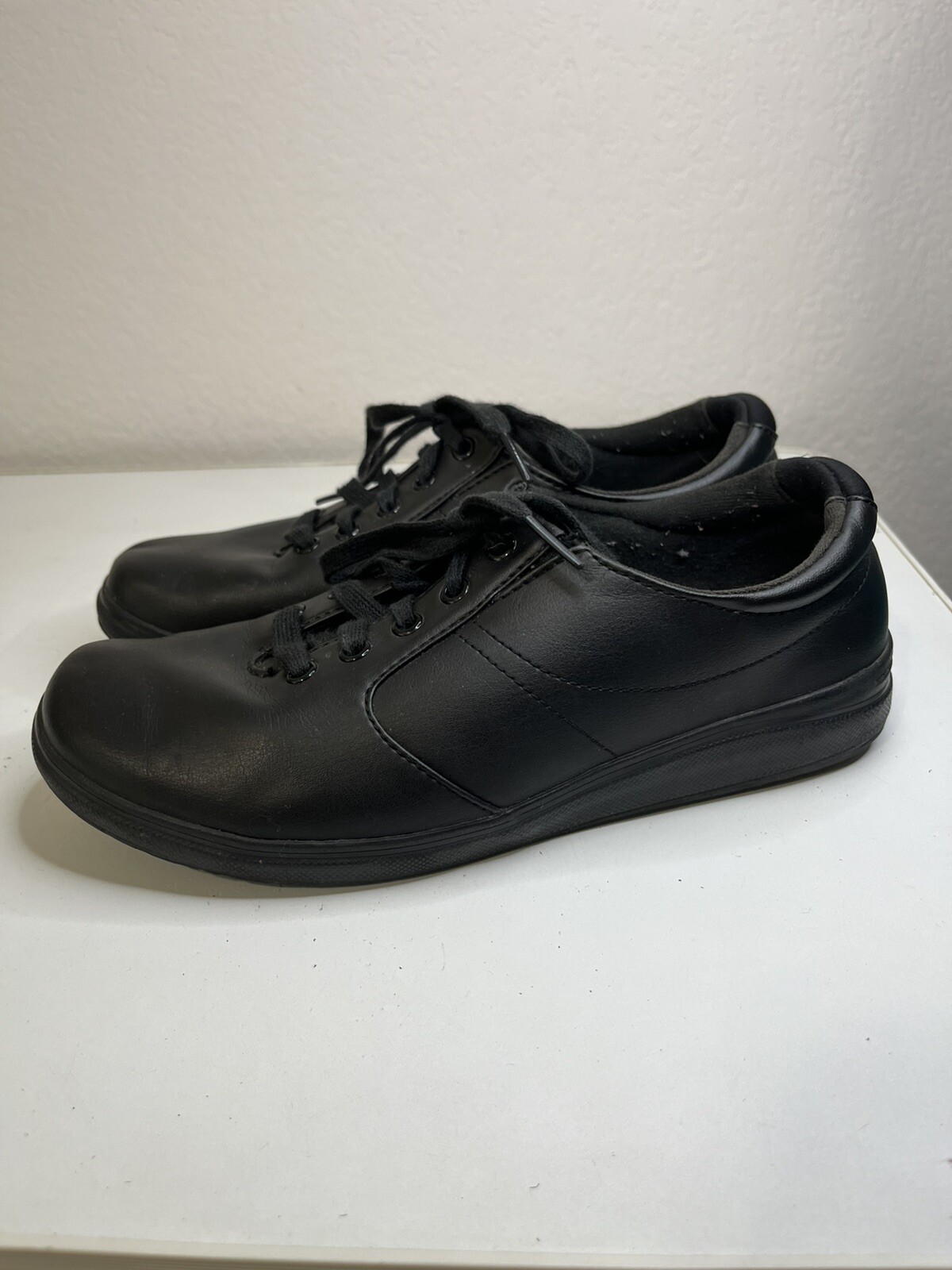 Women's 7W Ortholite Shoes Black Comfort Lace Up Sneaker