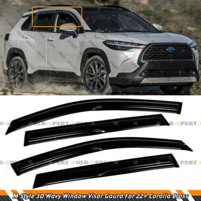 For 22-26 Toyota Corolla Cross 3D Wavy M Style Window Visor Rain