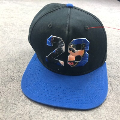 Disney Hat Cap Blue Black Snapback Adjustable 28 Embroidered Casual Mens *