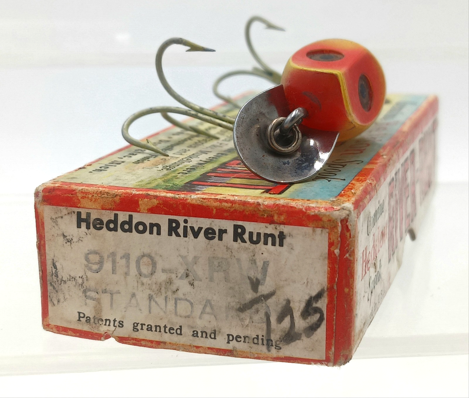 Leurre de pêche vintage Heddon River Runt Spook avec boîte