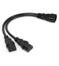 30cm C14 to 2x C13 IEC 10A Mains Power Y Splitter Cable Kettle Lead PC Monitor