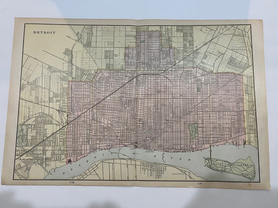 Mapas antiguos de 1901 de Detroit, Indianápolis y Chicago tamaño 2x y 1x Foto 2 de 4