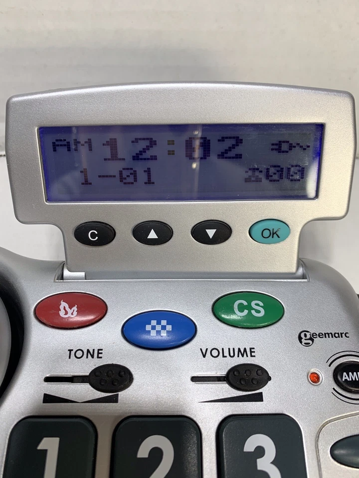 Teléfono fuerte amplificado respuesta emergencia Geemarc AMPLI600 2 alarmas grandes números Foto 2 de 4