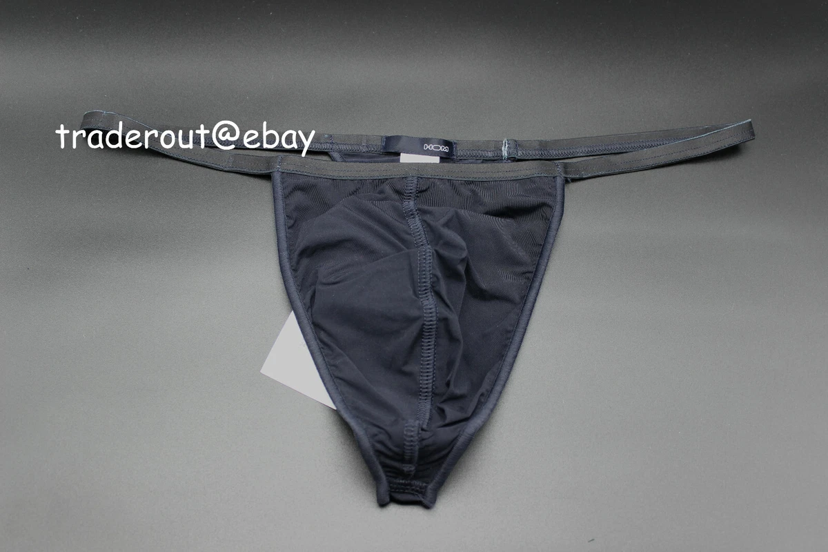 Hom Men navy blue Plume temptation G-string thong underwear size L XL