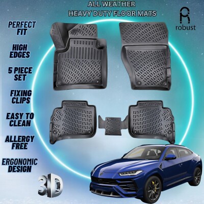 Custom Car Floor Mats Fits Lamborghini Urus 2018-2025 Rubber All Weather Liners
