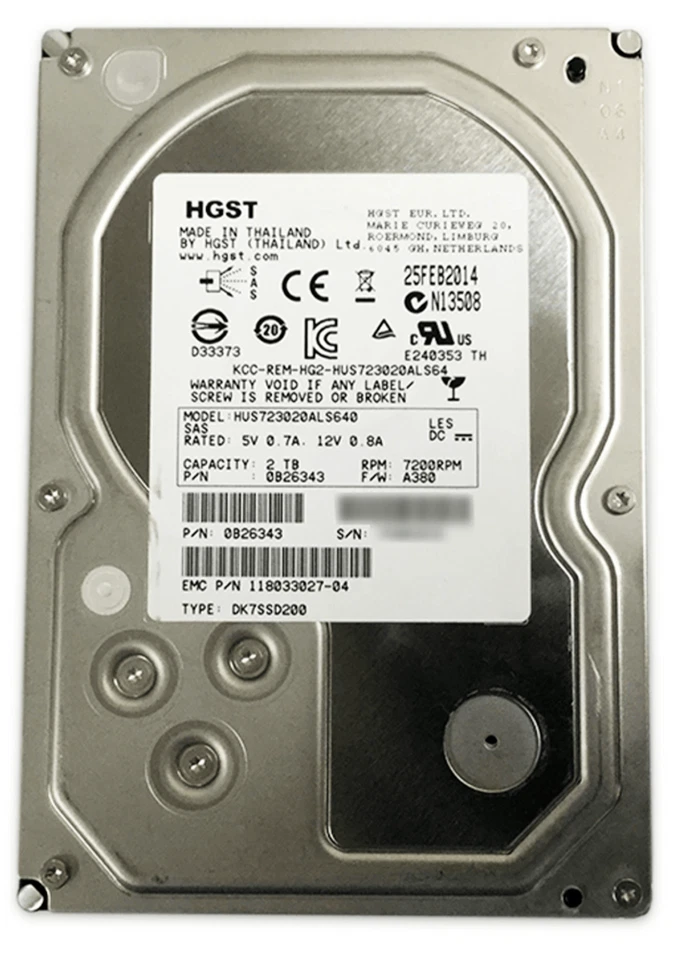 Hitachi Ultrastar HUS723020ALS640 2 TB 3.5" SAS 2 Enterprise Drive