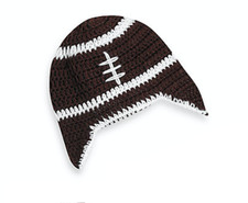 So 'Dorable Football Crochet Baby Hat Brown White 3D Texture 0-6m Newborn