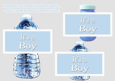 30 It's a Boy Baby Shower Labels for Water Bottles, Bubbles, Favor Bags