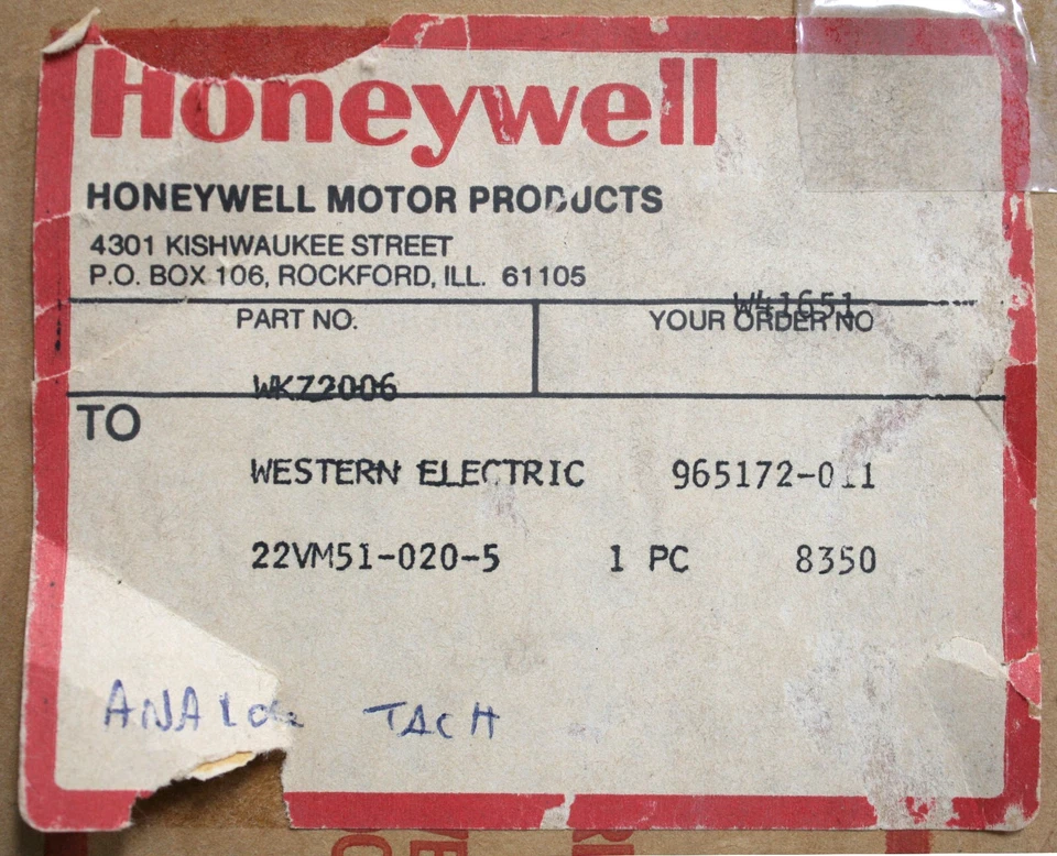 Honeywell 22VM51-020-5 22VM510205 Analog Tachometer, Generator Speed Indicator Foto 3 de 4