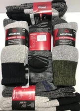 Wolverine Merino Wool Blend Cushioned Boot Sock, Large, 4 pairs w/Free Shipping!