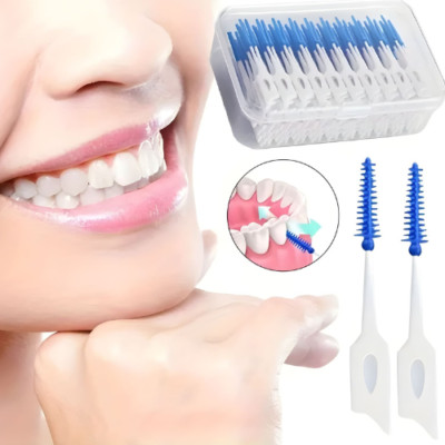 200 Interdental Sticks Zahnseide Zähne Zahnstocher Mundpflege Saubere Bürste.
