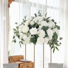 50cm Wedding Artificial White Rose Flowers Ball Party Table Centerpieces Decor