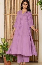 Floral Printed Cotton Kurta Pant Set Indian Designer Women Ethnic Kurti Set