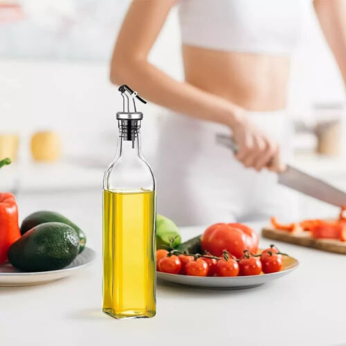 2*500ml Olive Oil Dispenser Bottles with 1 Funnel 2 Stainless Steel Pourer - Picture 6 of 6