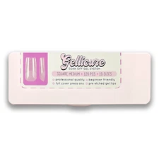 Gellicure Pre-etched Gel Nail Tips - Square Medium - 120 pcs 10 sizes