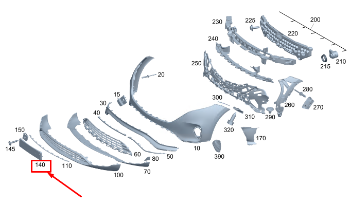 Neu MERCEDES-BENZ EQC Nummernschildhalter für die vordere Stoßstange A2938853801